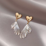 Flower shell earrings female earrings luxury temperament earrings.