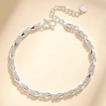 Four-leaf clover silver bracelet girl's foot silver senior sense birthday Christmas gift