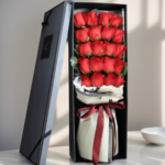 Birthday flowers in the same city express red rose gift box bouquet to send girlfriend birthday gift flower shop national distribution.
