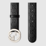 Interlocking double G buckle belt 4 cm wide