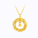 Dream Weaving Network Gold Necklace Women's Football Gold 999 New Pure Gold Pendant Birthday Gift for Girlfriend