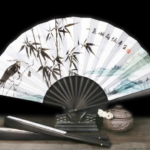 Ancient fan - folding fan with decorative patterns