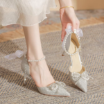 Silver high-heeled shoes - Fairy Fengshui Crystal Shoes