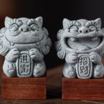 National trend-themed stone lion tabletop mascot tea pet decorative item creative potted plant fish tank decoration