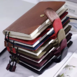 Leather-bound notebook (folded pages)